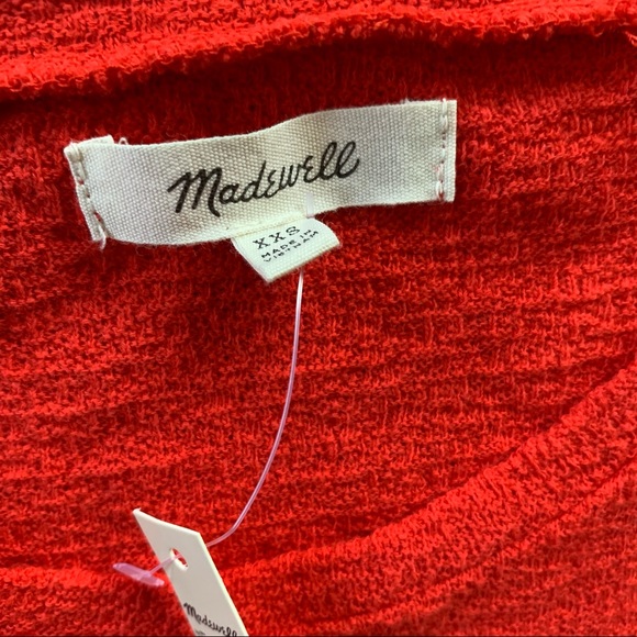 MADEWELL red terry side tie top XXS - Picture 3 of 10